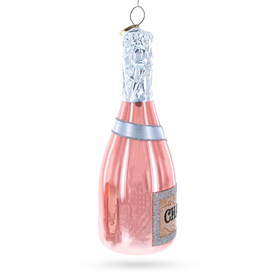 Pink Sparkling Wine Glass Christmas Ornament