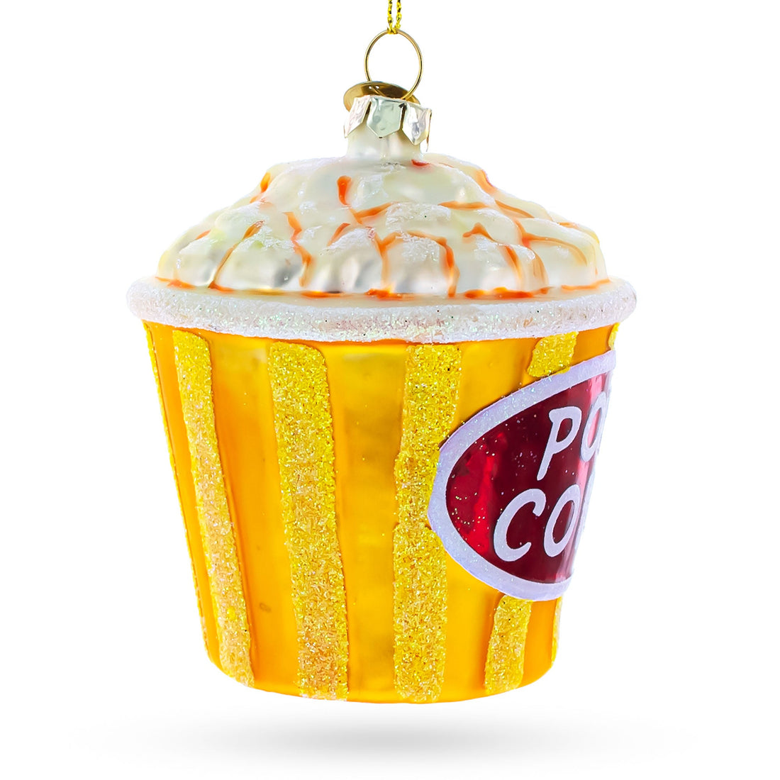 Pop Corn Glass Christmas Ornament
