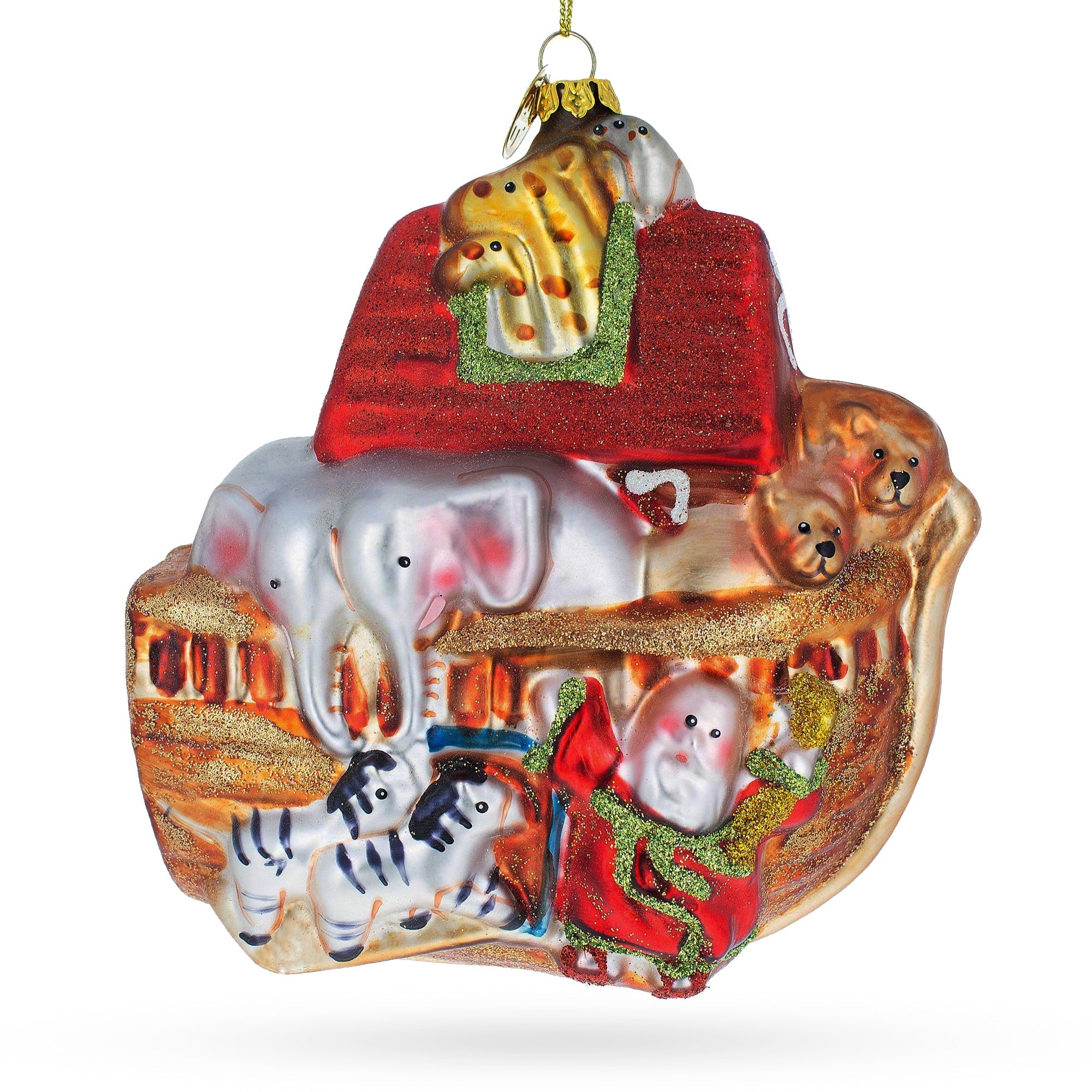 Timeless Noah's Ark Glass Christmas Ornament