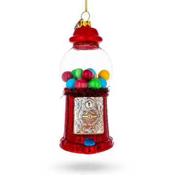 Candy Vending Machine Glass Christmas Ornament