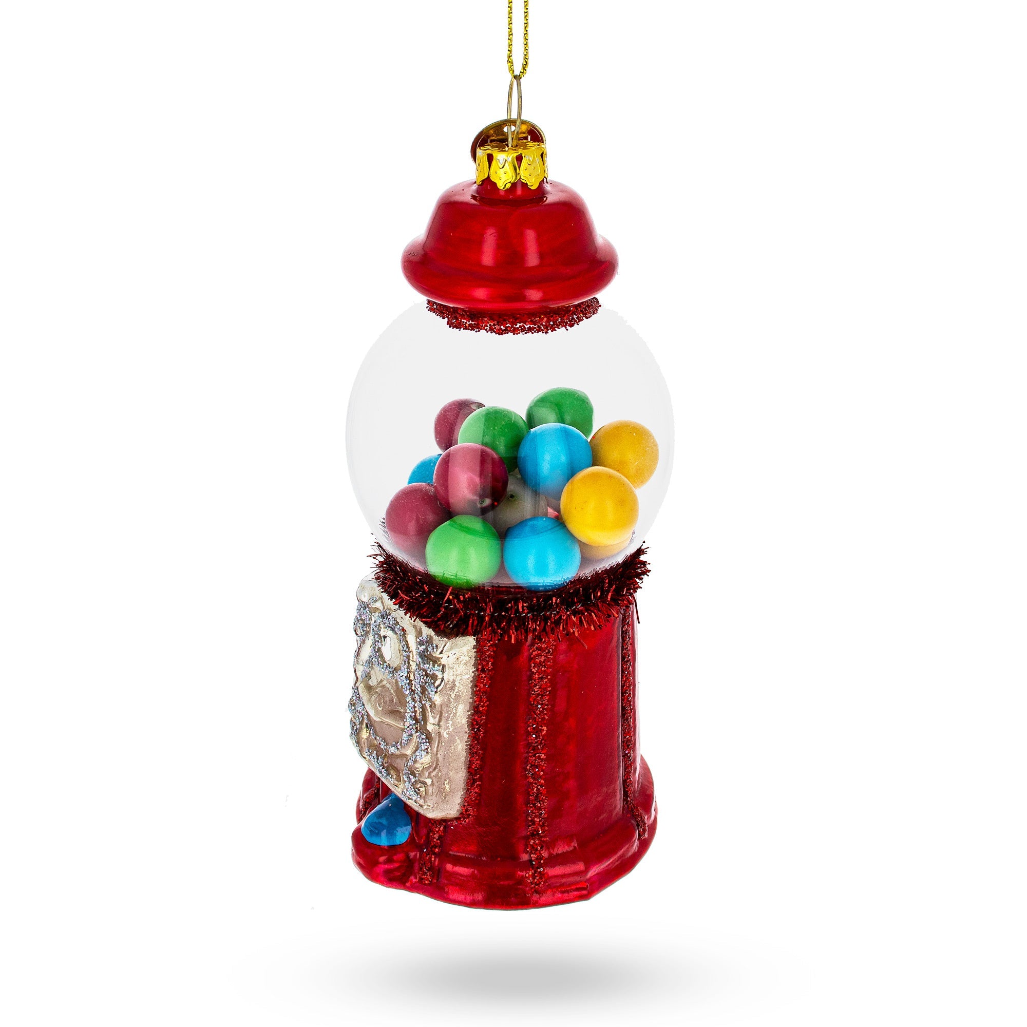 Candy Vending Machine Glass Christmas Ornament