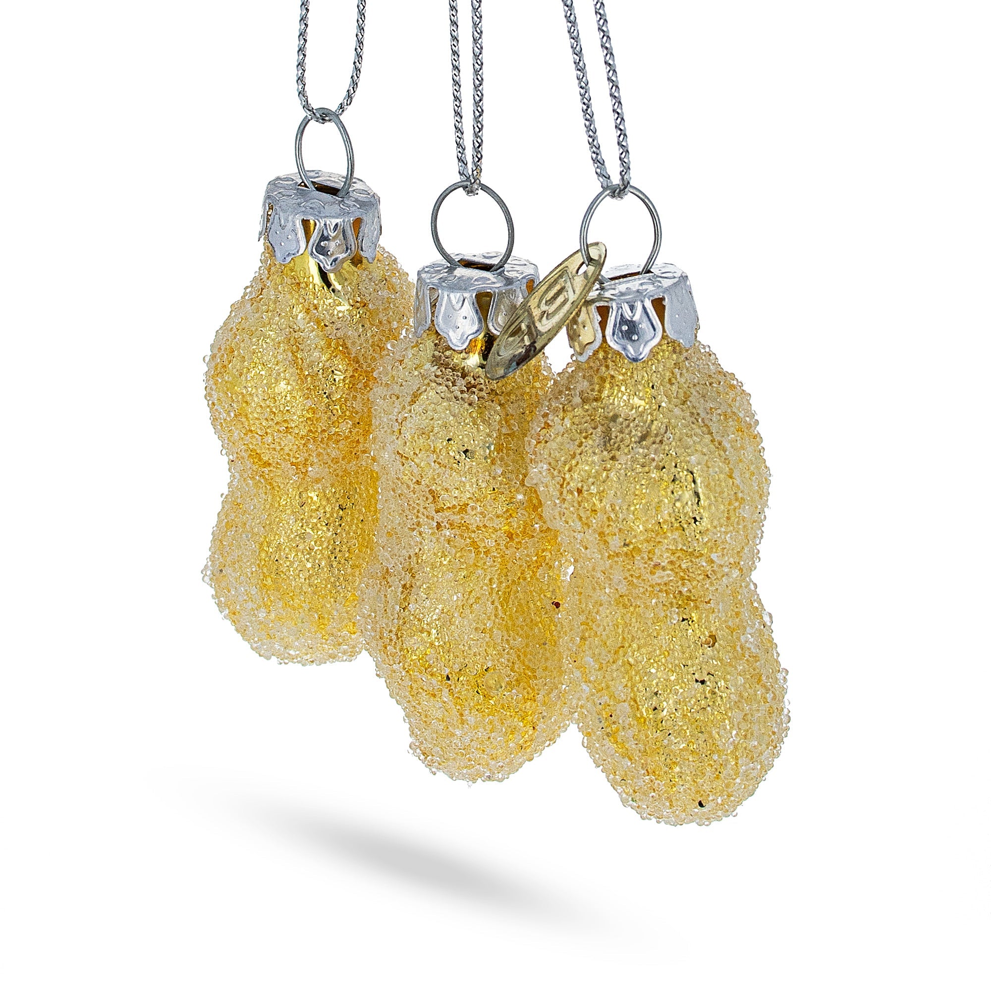 Trio of Peanuts Glass Christmas Ornament