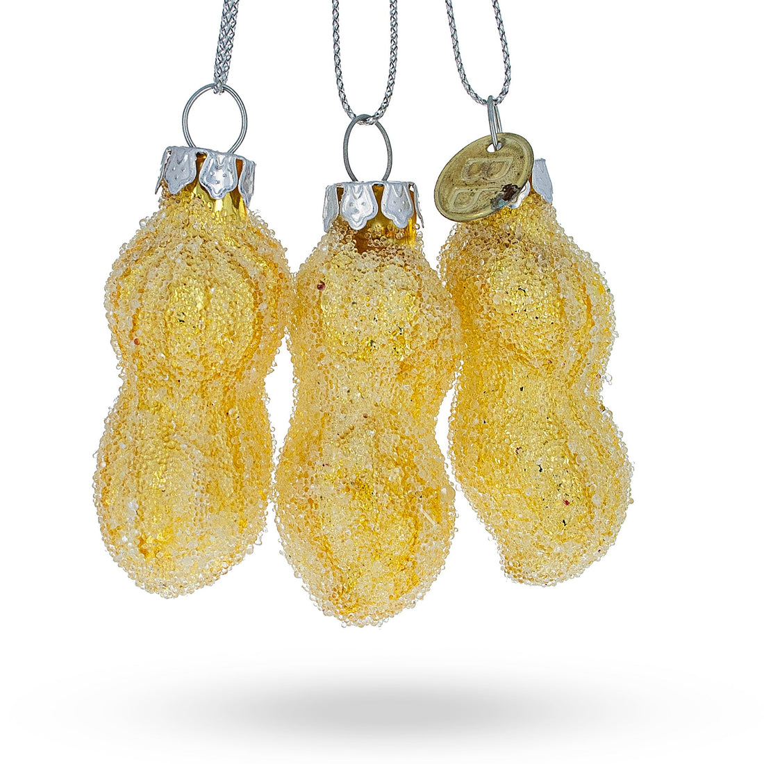 Trio of Peanuts Glass Christmas Ornament