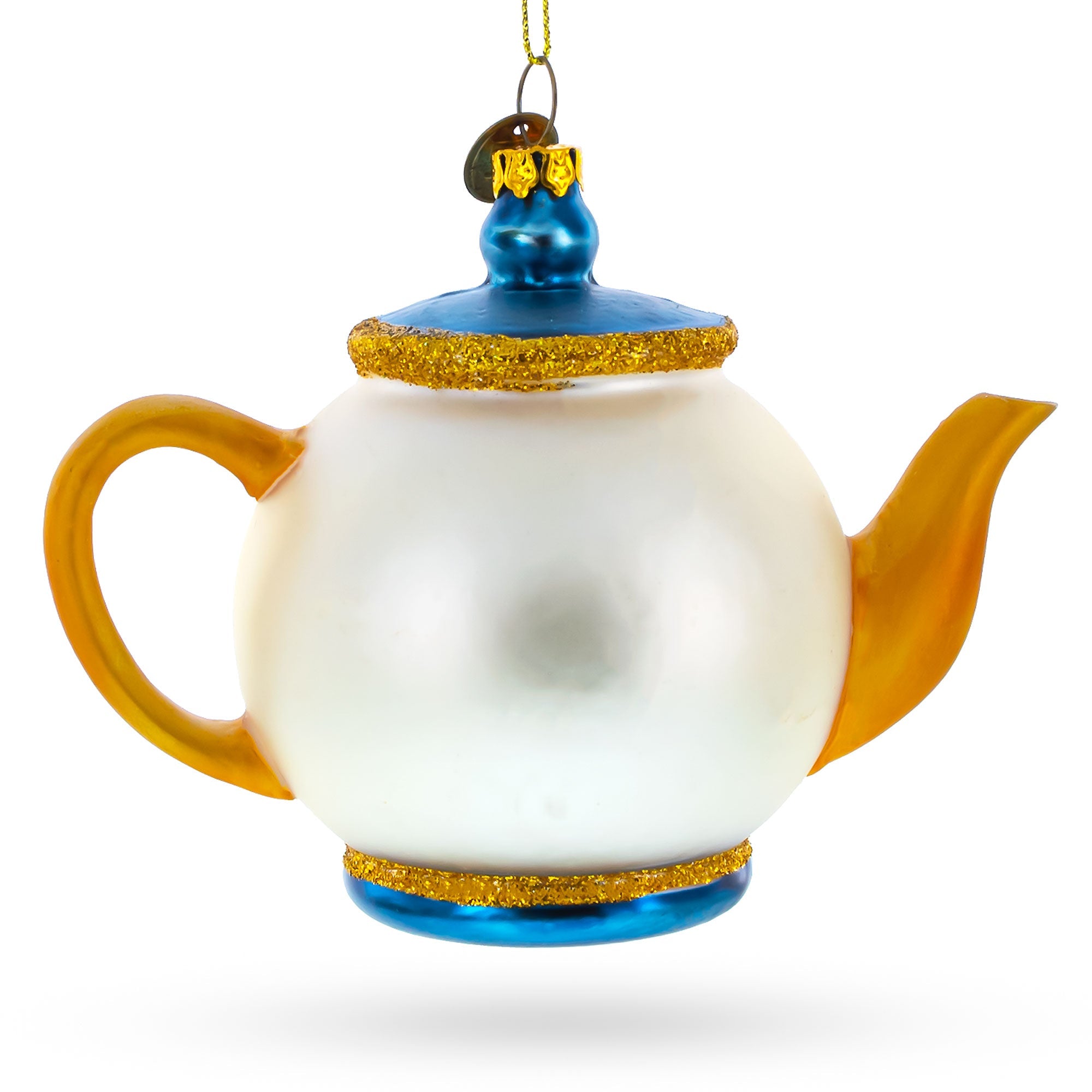 Decorated Teapot Glass Christmas Ornament
