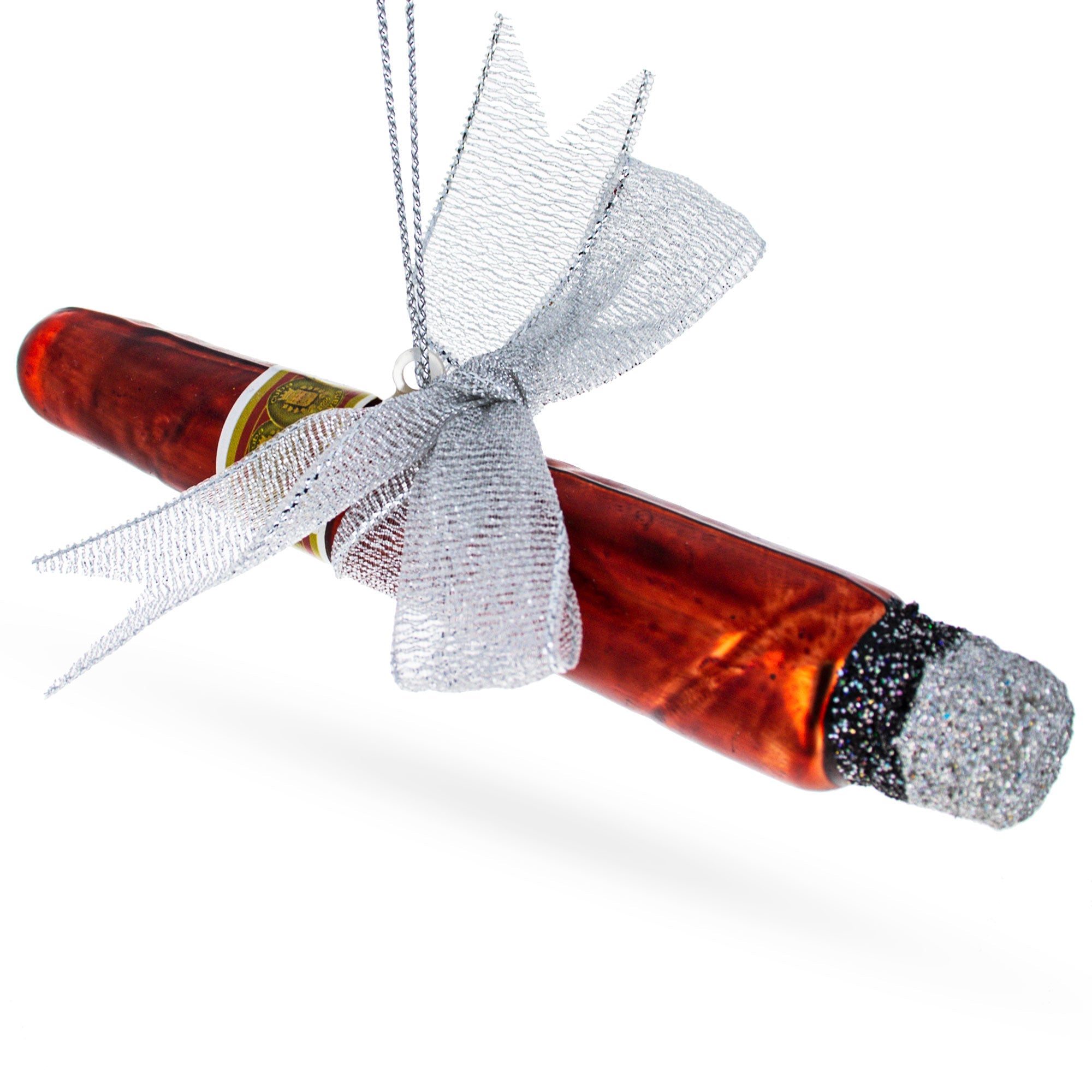 Premium Cigar with Box Glass Christmas Ornament
