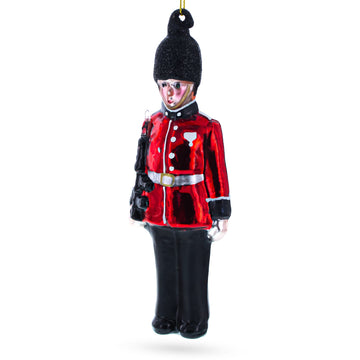 British Royal Guard British Glass Christmas Ornament