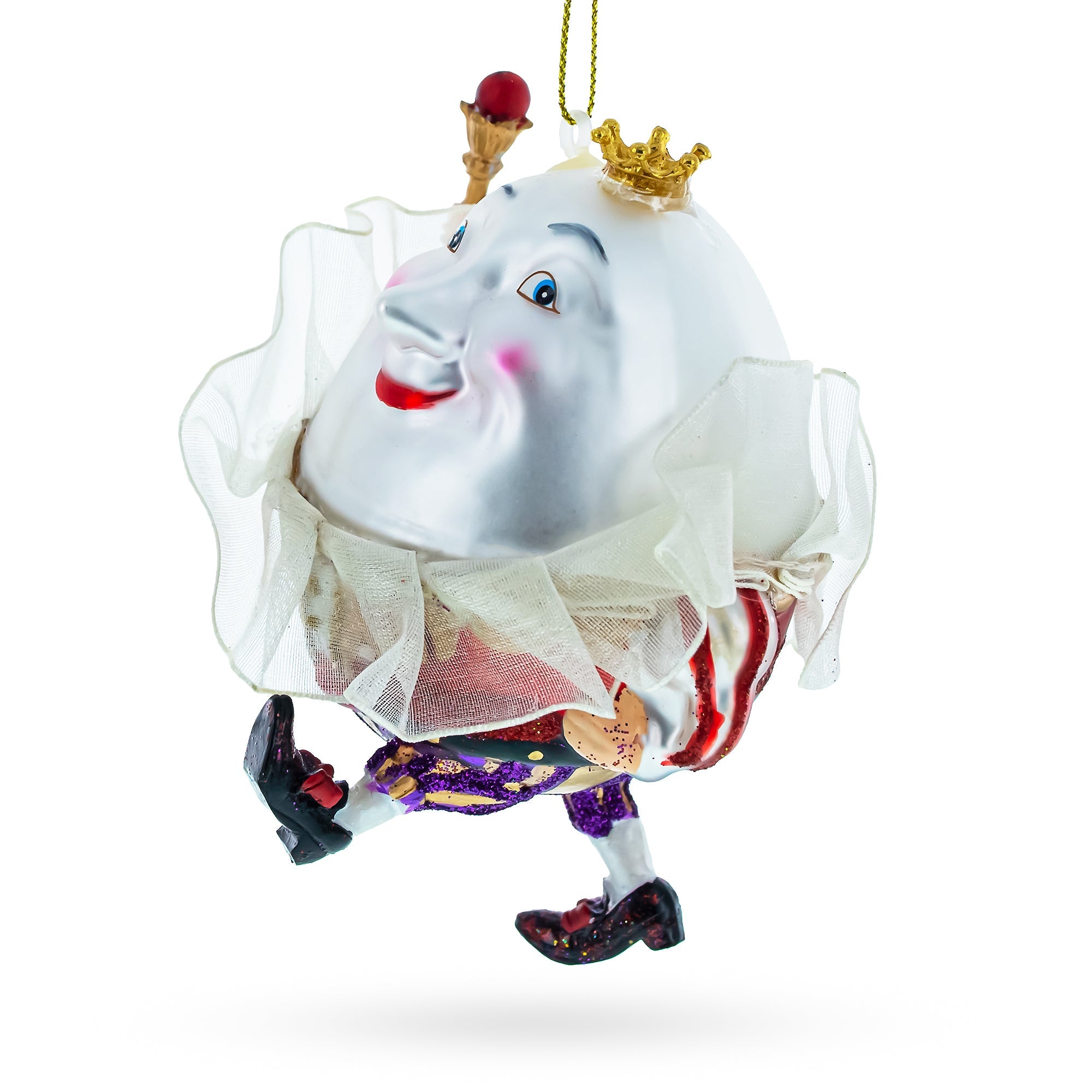 Regal Egg King Glass Christmas Ornament