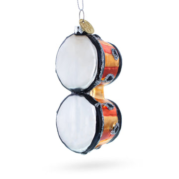 Rhythmic Bongo Drums Glass Christmas Ornament