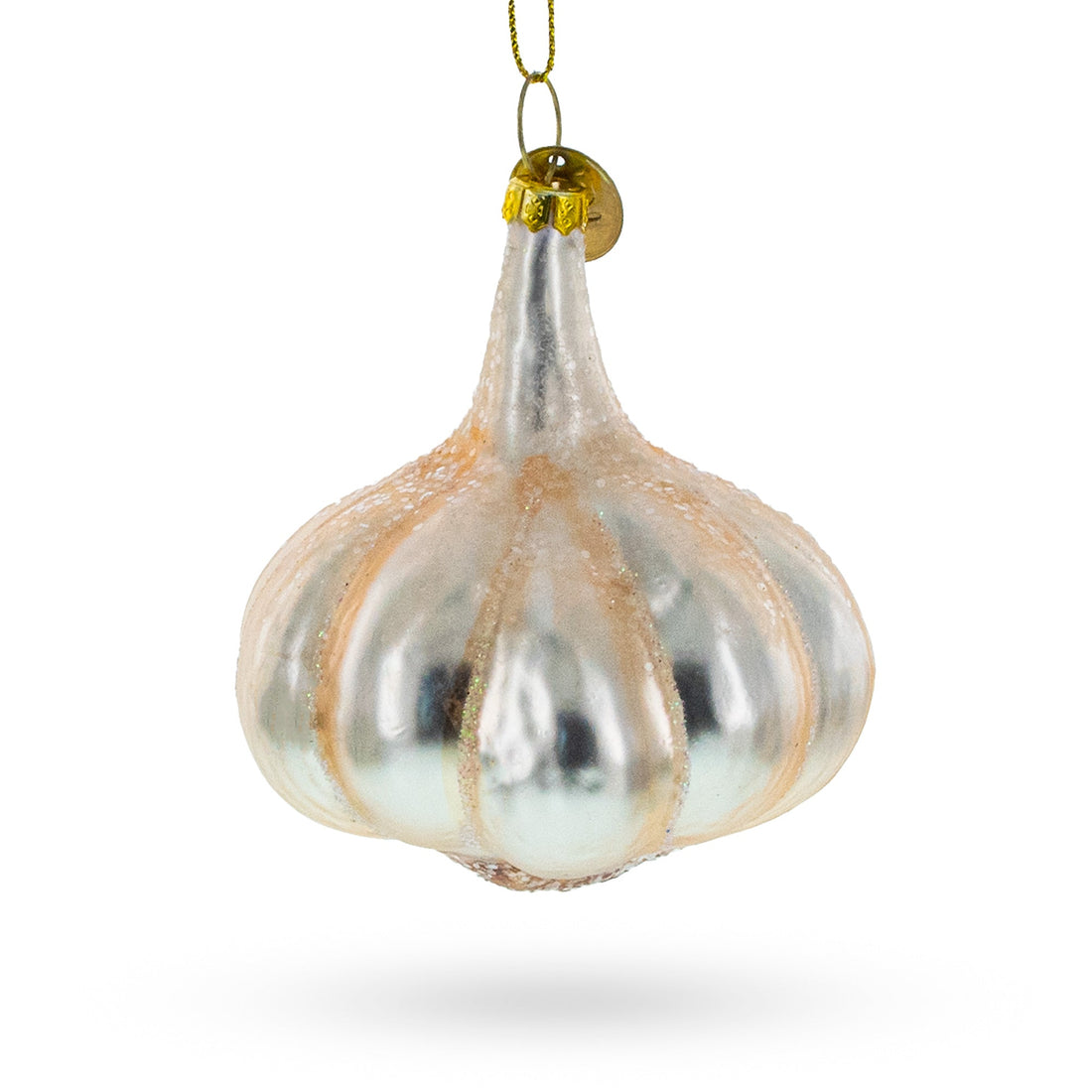 Gleaming Garlic Bulb Glass Christmas Ornament