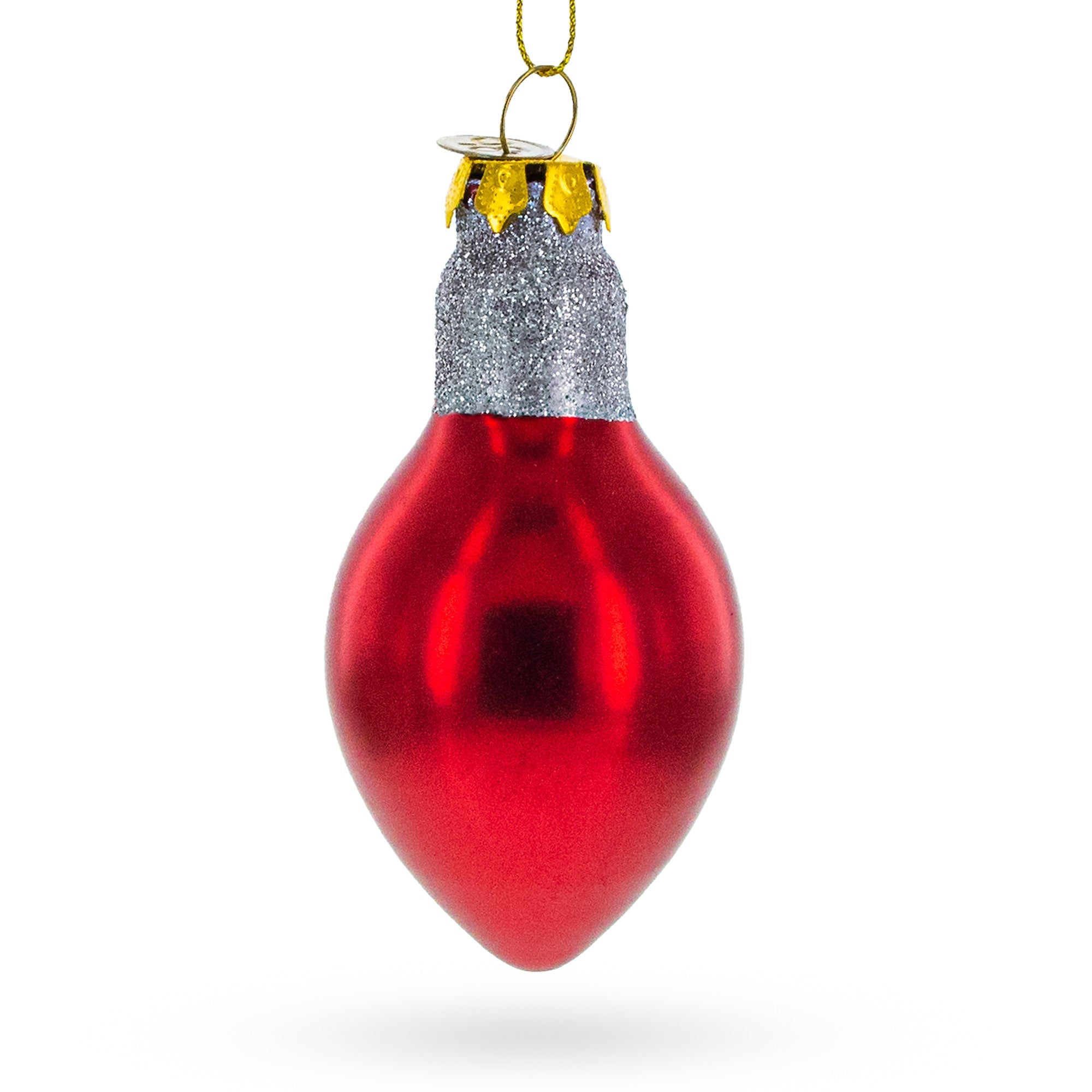Red Festive Light Bulb Glass Christmas Ornament