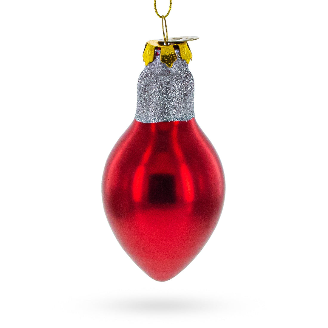 Red Festive Light Bulb Glass Christmas Ornament