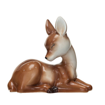 Sweet Ceramic Lying Fawn, Vintage-Inspired