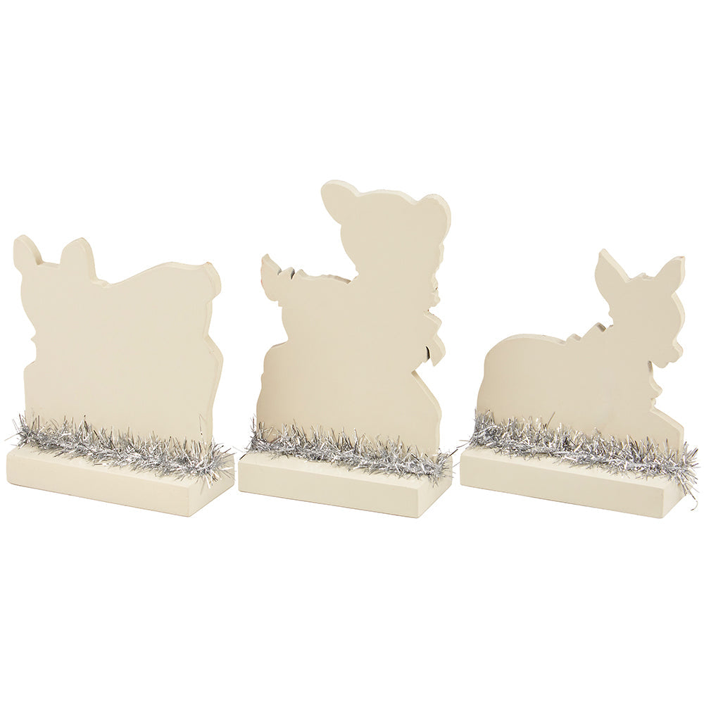 Sweet Christmas Deer Stand Up Set of 3