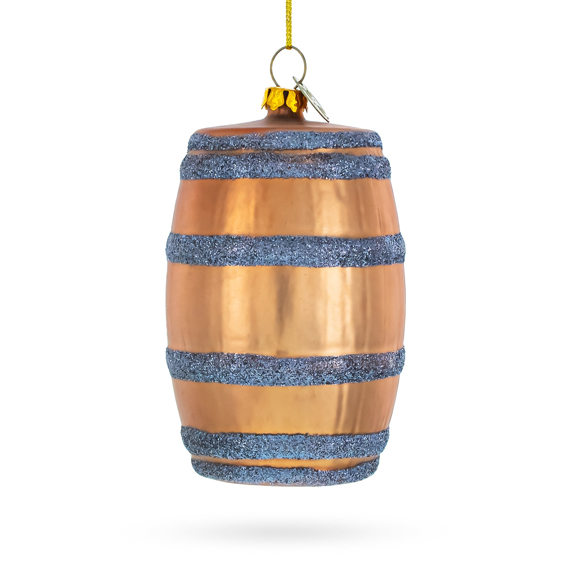 Aged Whiskey Barrel Glass Christmas Ornament