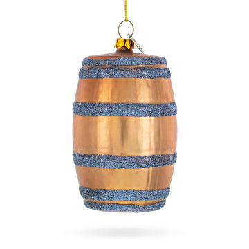 Aged Whiskey Barrel Glass Christmas Ornament