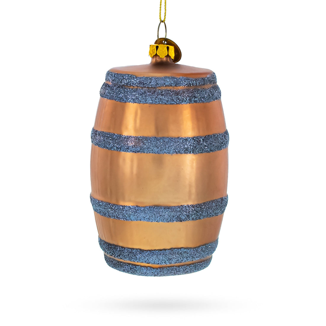 Aged Whiskey Barrel Glass Christmas Ornament