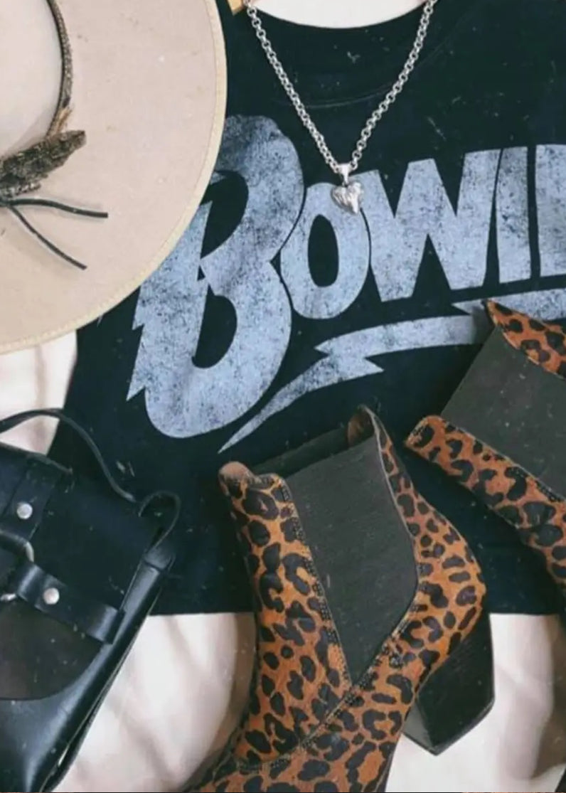 David Bowie Cropped Tee by Goodie Two Sleeves