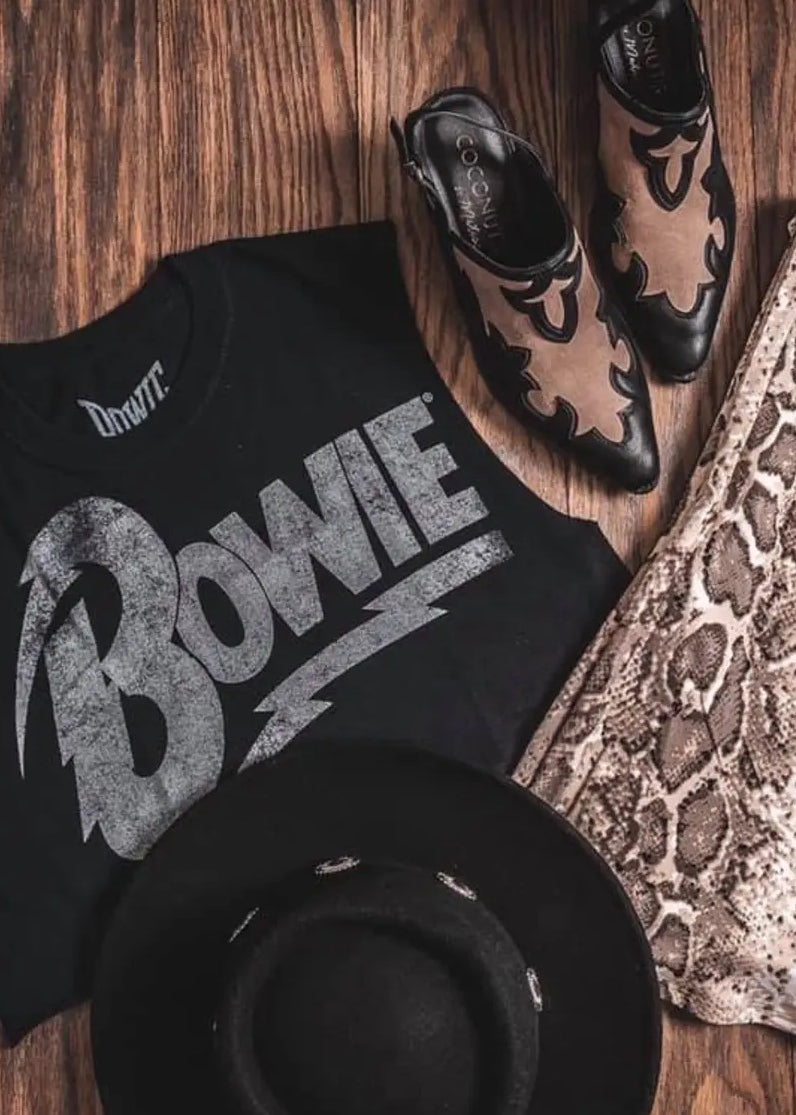 David Bowie Cropped Tee by Goodie Two Sleeves