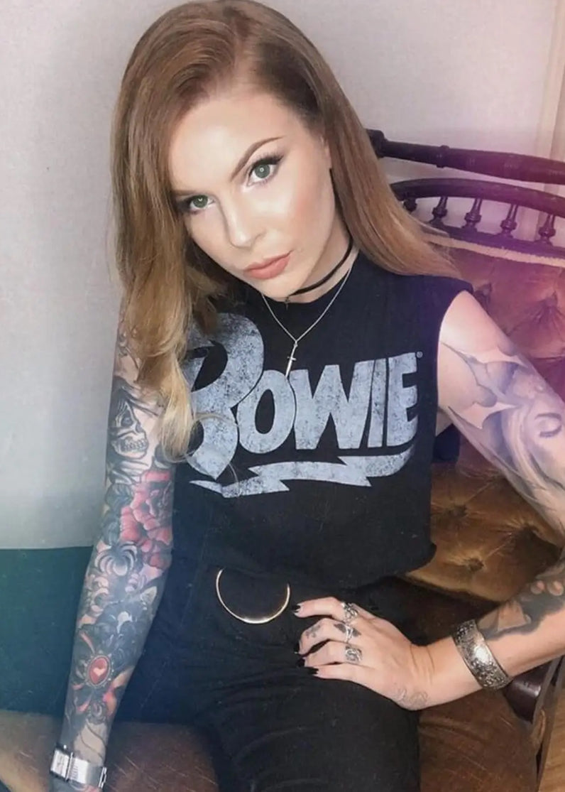 David Bowie Cropped Tee by Goodie Two Sleeves