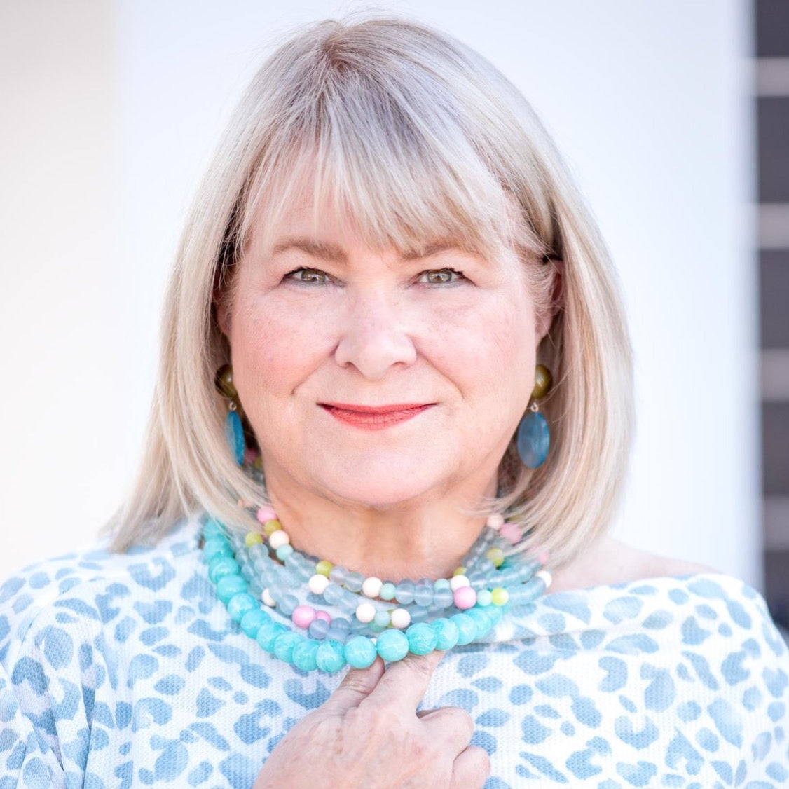 Marbled Tiff Teal Marco Necklace