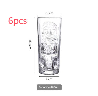 Hawaiian Grimace Tiki Cup Tiki Face Glass Cup