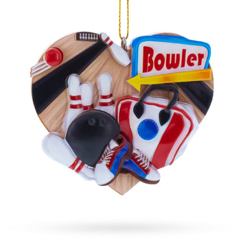 Bowler Bowling Ball with Pins Resin Christmas Ornament