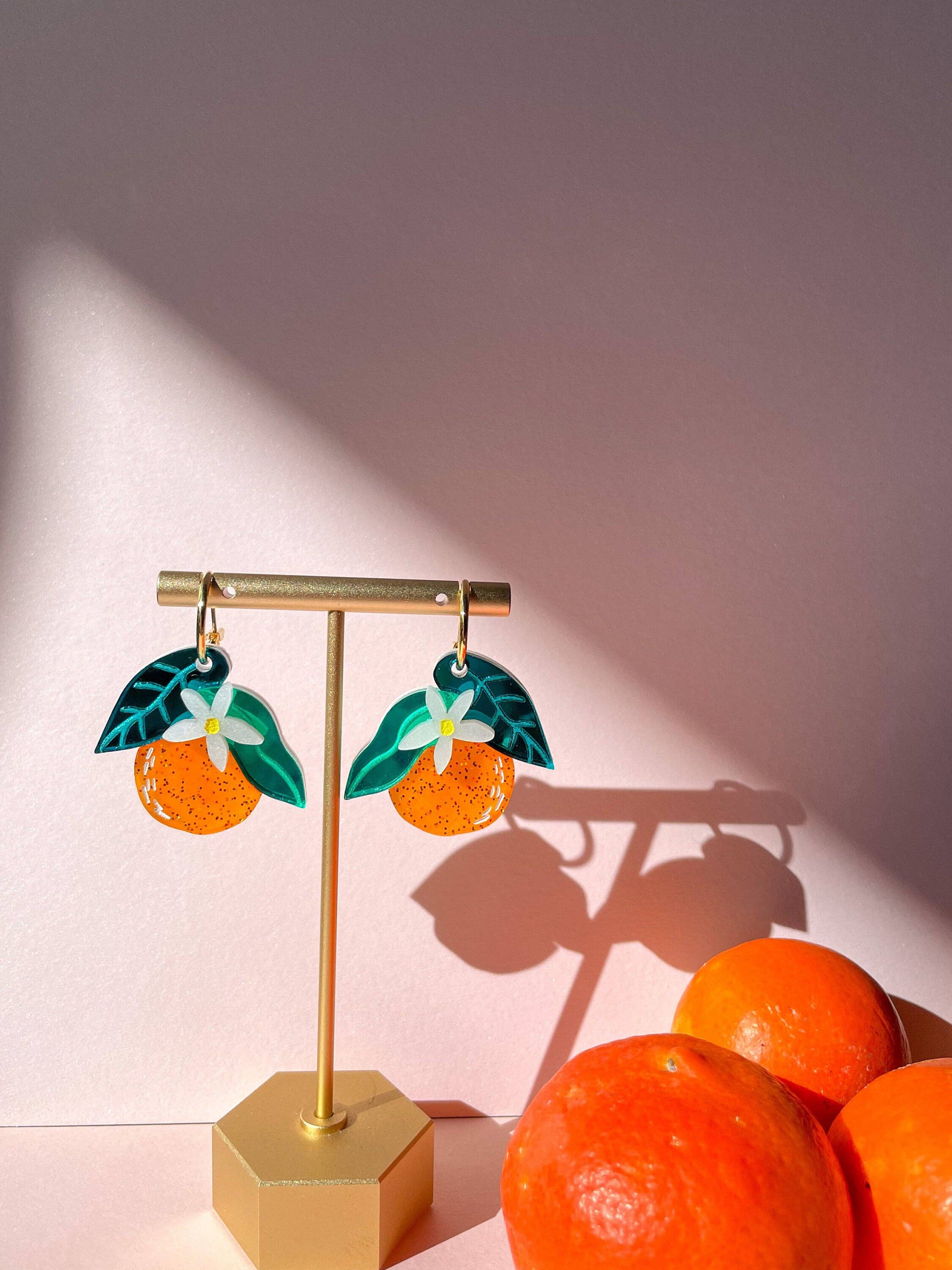Orange Dangle Earrings