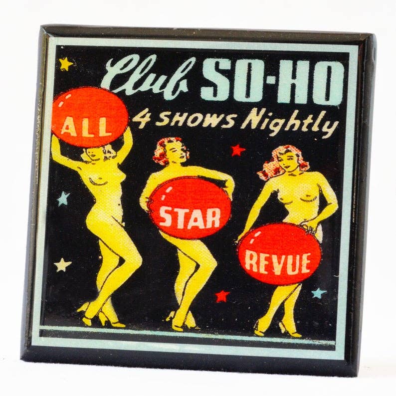 A Little Naughty: Vintage Burlesque Drink Coaster Set