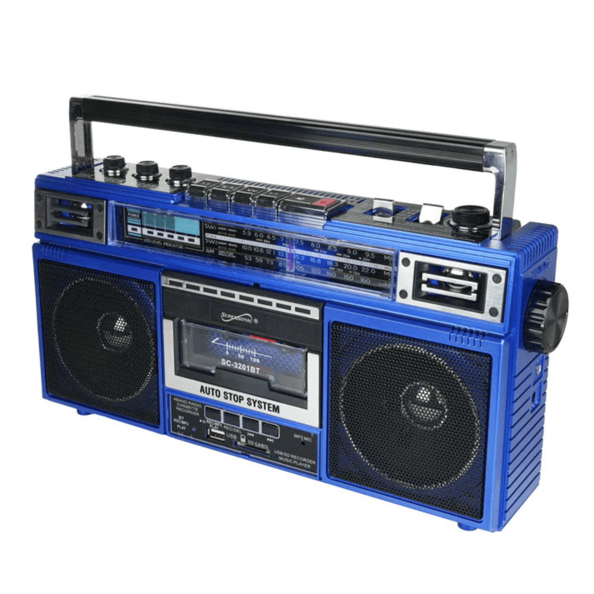 Supersonic 4 Band Bluetooth Radio & Cassette Player + Cassette To Mp3 Converter