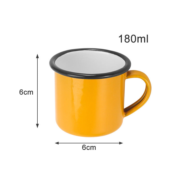 Thickened Enamelled Cup Roll Covered Enamel Cup Retro Nostalgic Coated Mug