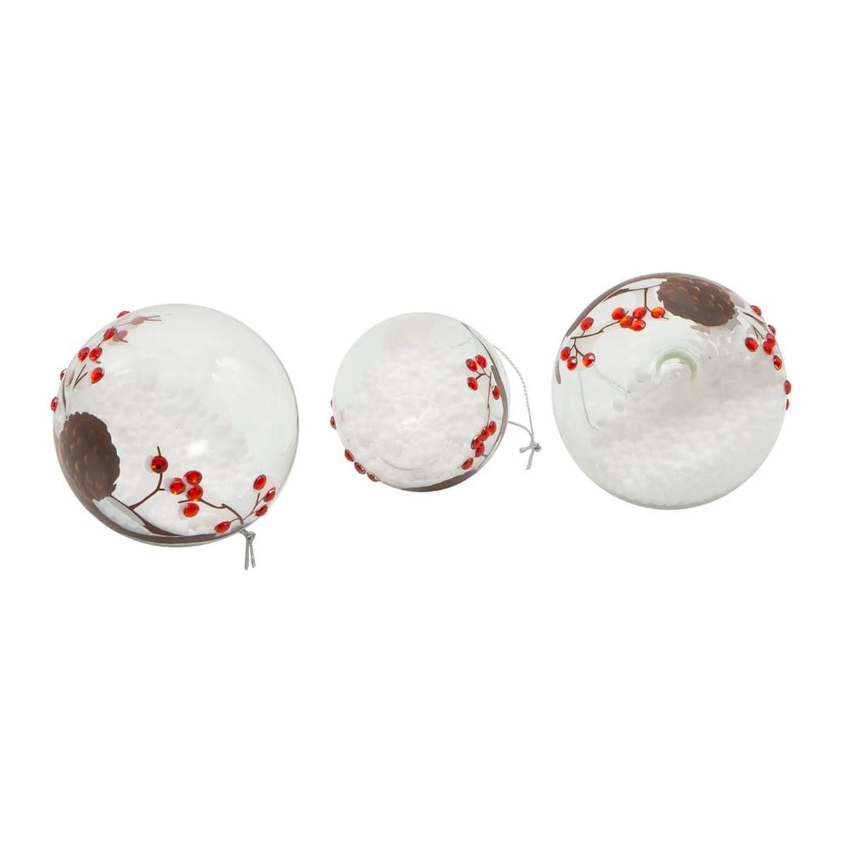 Kurt Adler 80MM Glass Cardinal Ornaments, 3-Piece Set