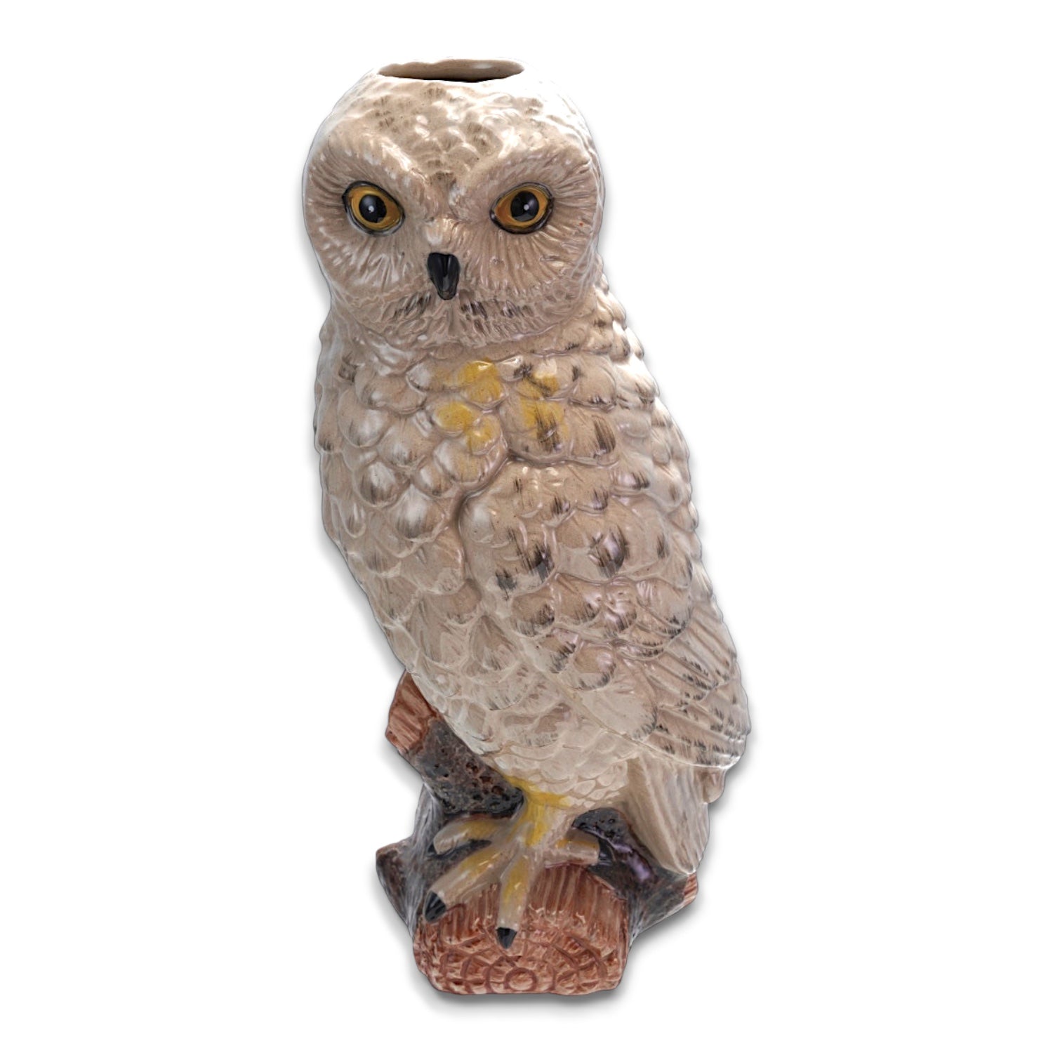 Hand-Painted Ceramic Owl Vase