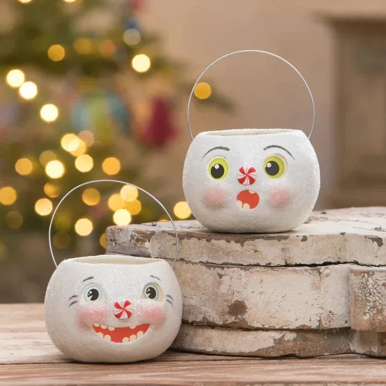 Happy Snowman Bucket Petite by Bethany Lowe Designs