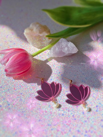 Lotus Acrylic Earrings
