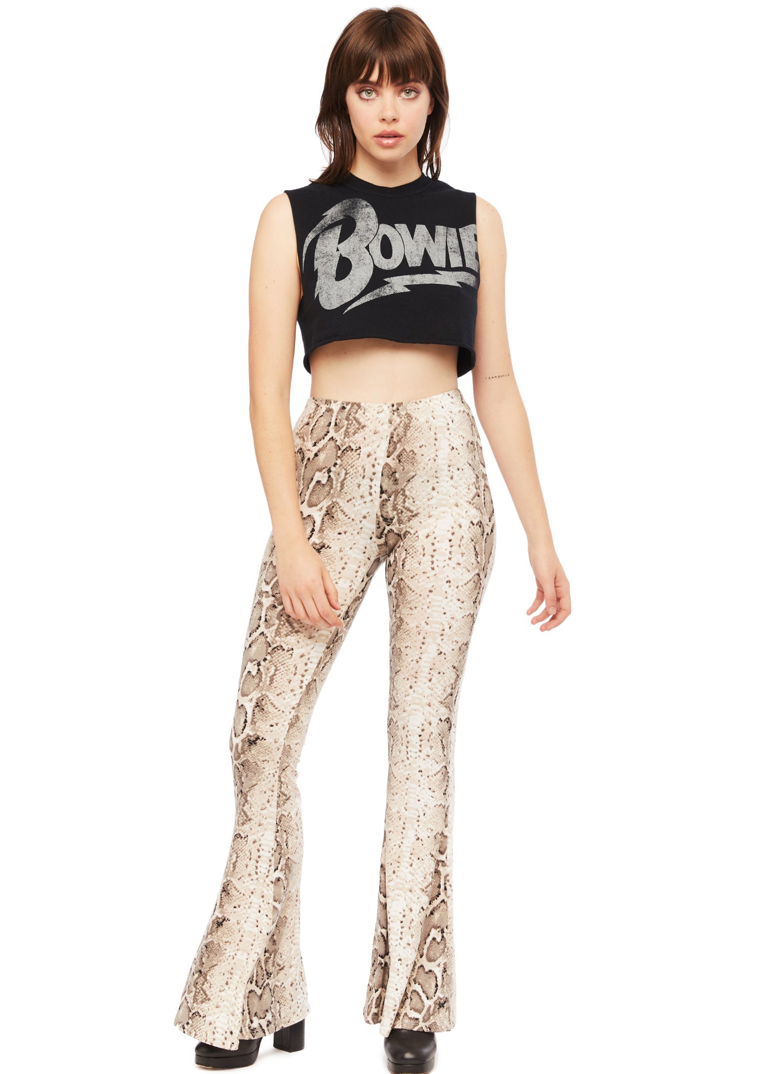 David Bowie Cropped Tee by Goodie Two Sleeves