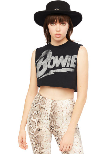 David Bowie Cropped Tee by Goodie Two Sleeves