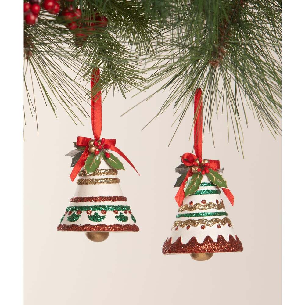 Kitschmas Fun Set/2 Bell Ornaments by Bethany Lowe Designs
