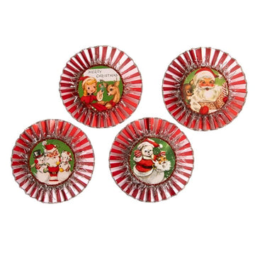 Kitschmas Rosette Ornaments Set of 4 by Bethany Lowe Designs