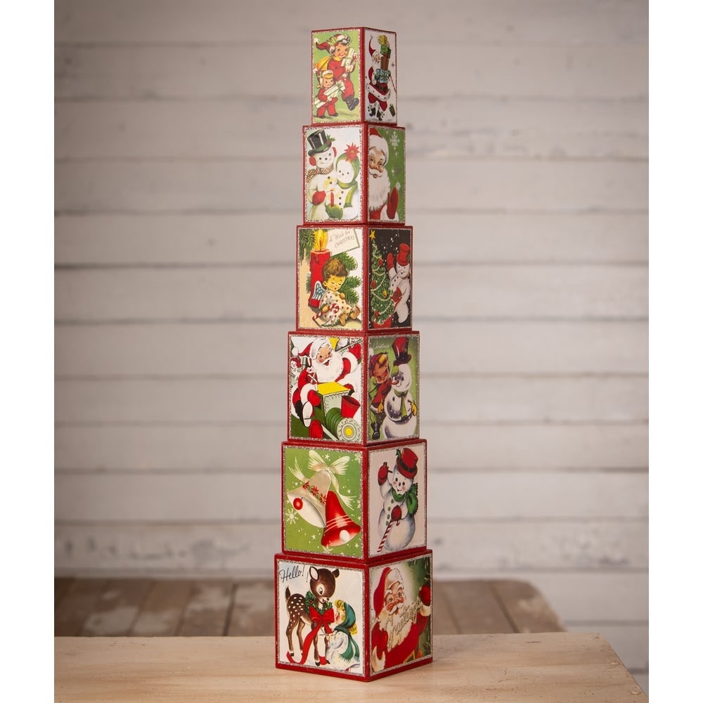 Kitschmas Stacking Blocks S6 by Bethany Lowe Designs