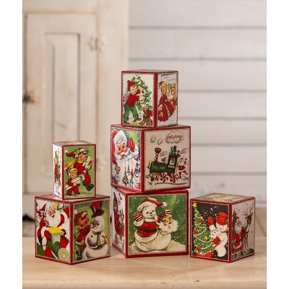 Kitschmas Stacking Blocks S6 by Bethany Lowe Designs