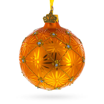 1897 Coronation Royal Gold Glass Christmas Ornament 3.25 Inches