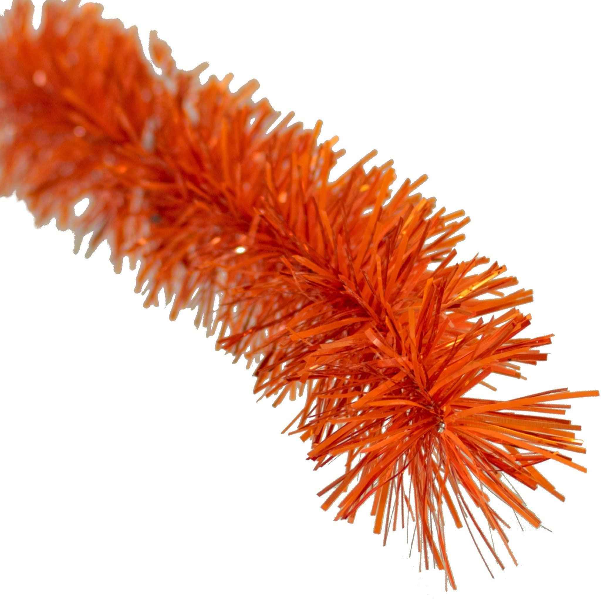 Metallic Orange Tinsel Garland