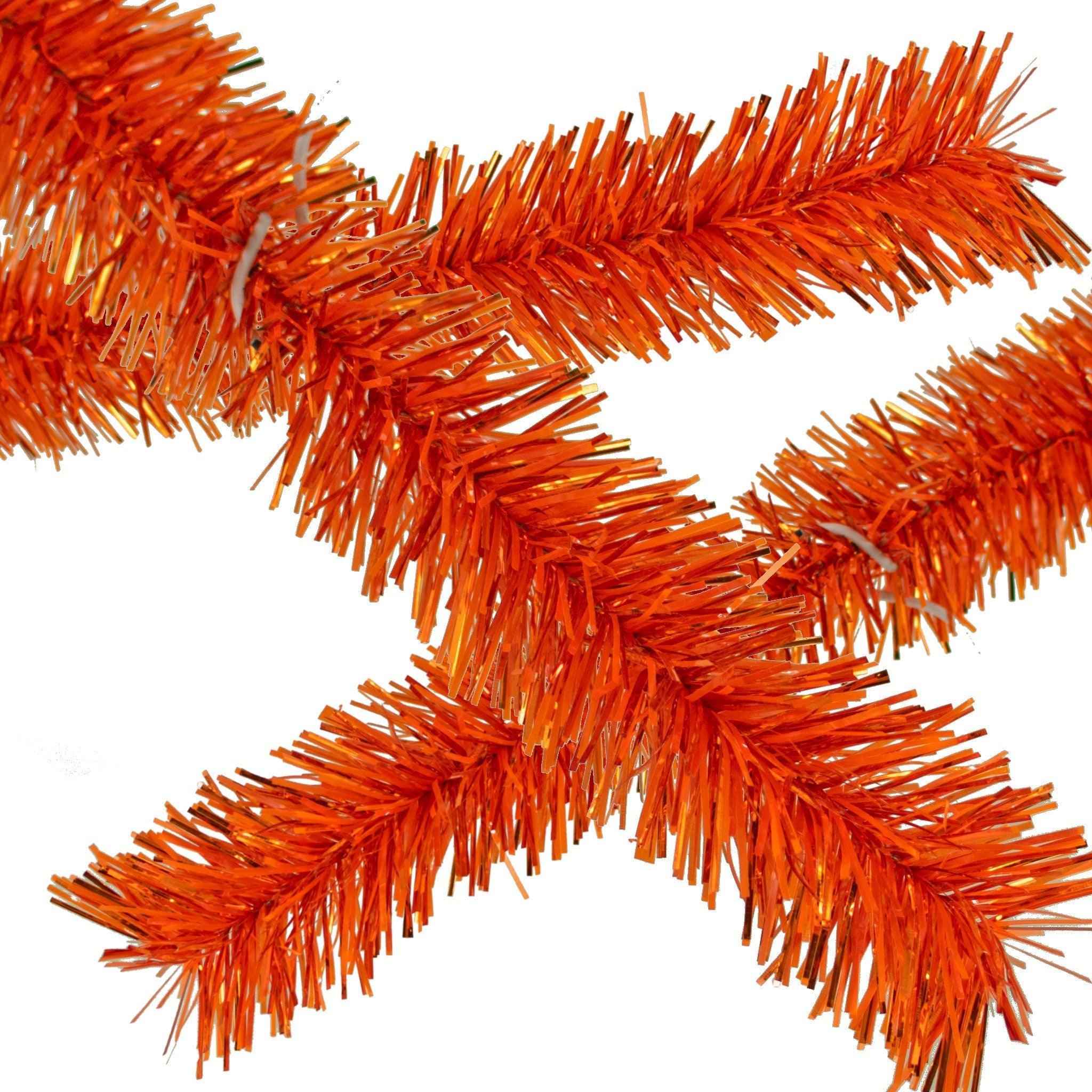 Metallic Orange Tinsel Garland