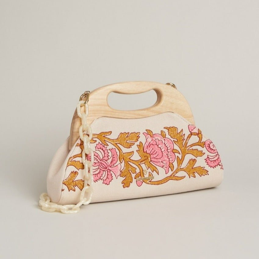 Miranda Clutch - Pepper Hall Woodblock Floral