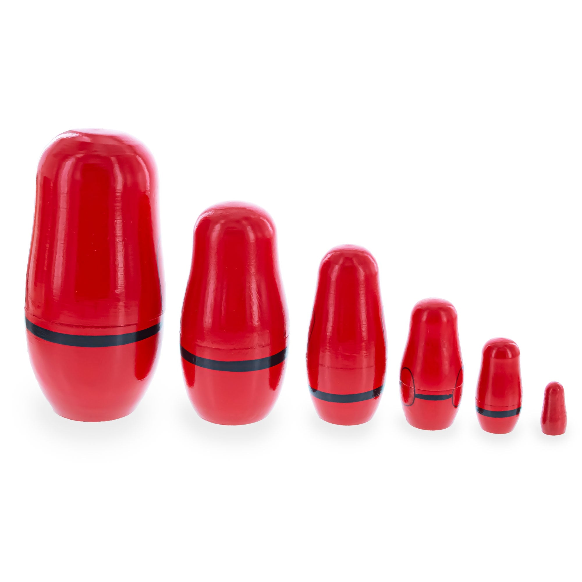 Set of 6 Santa with Christmas Gifts Wooden Nesting Dolls 5.5 Inches