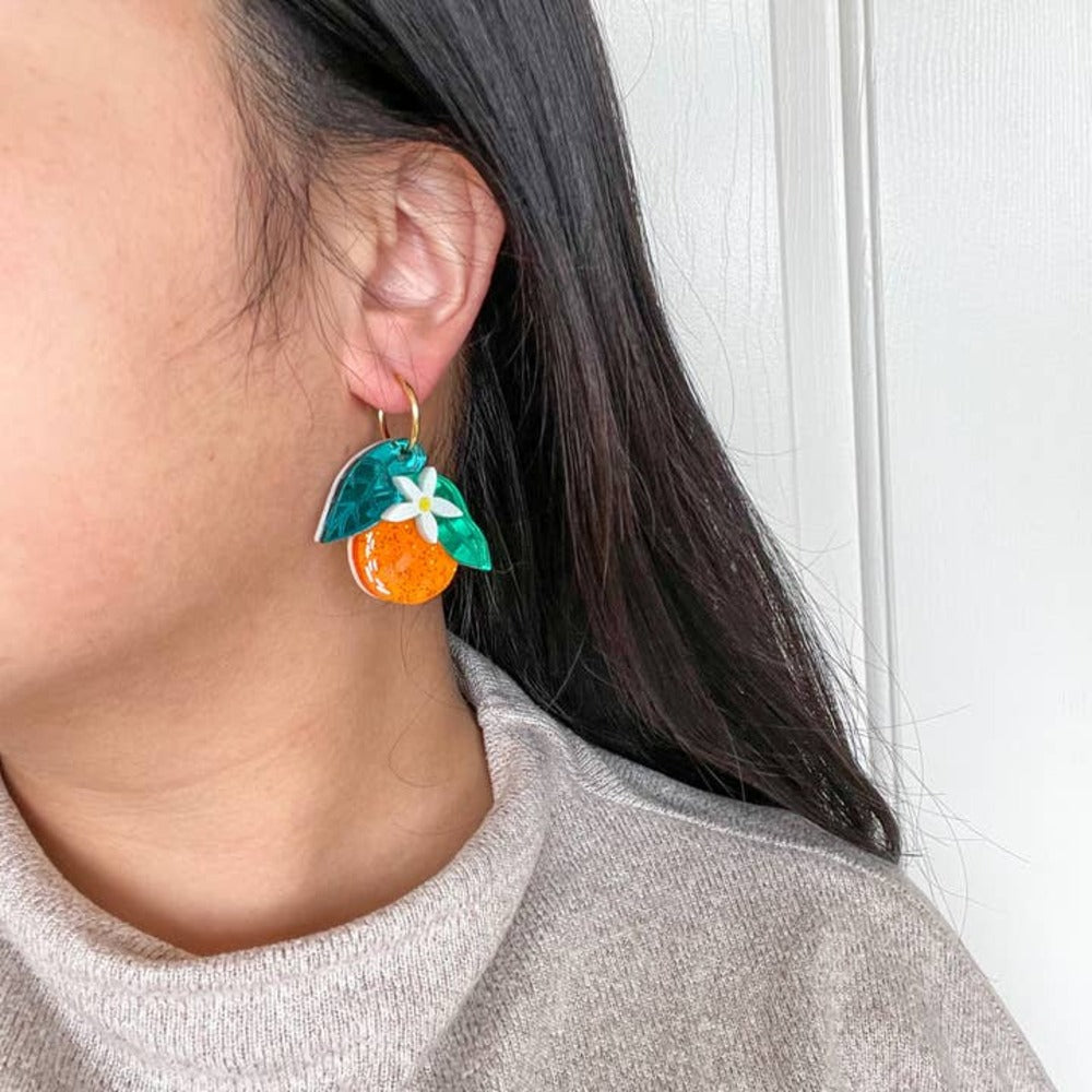 Orange Dangle Acrylic Earrings