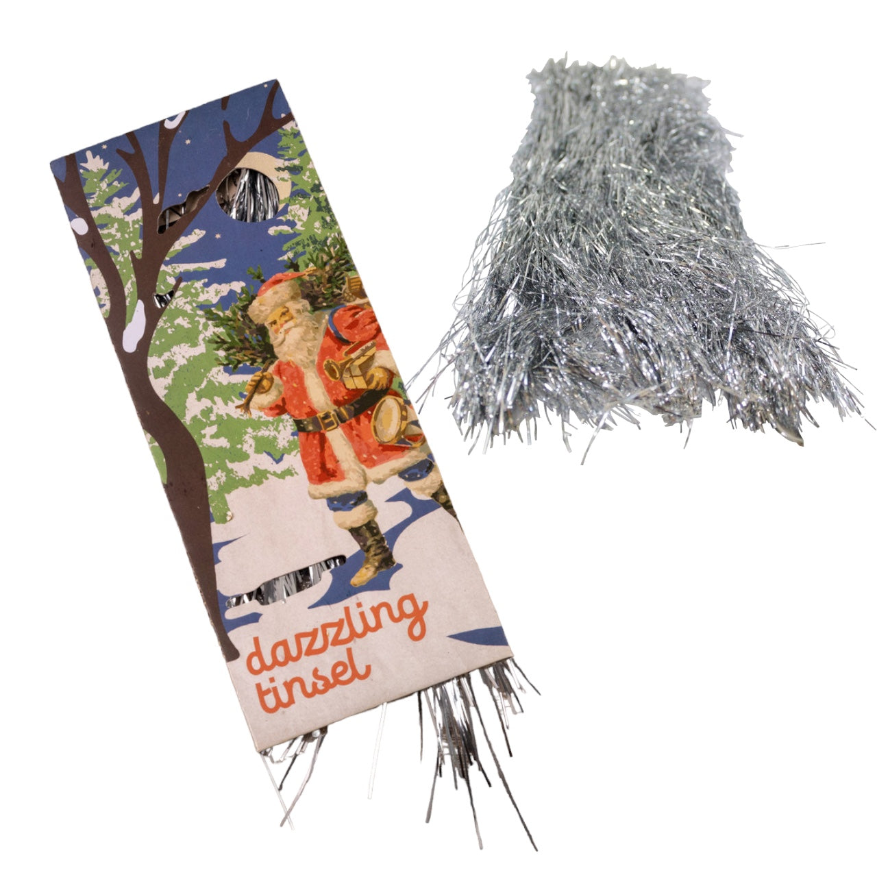 Silver Christmas Tinsel in Retro Box