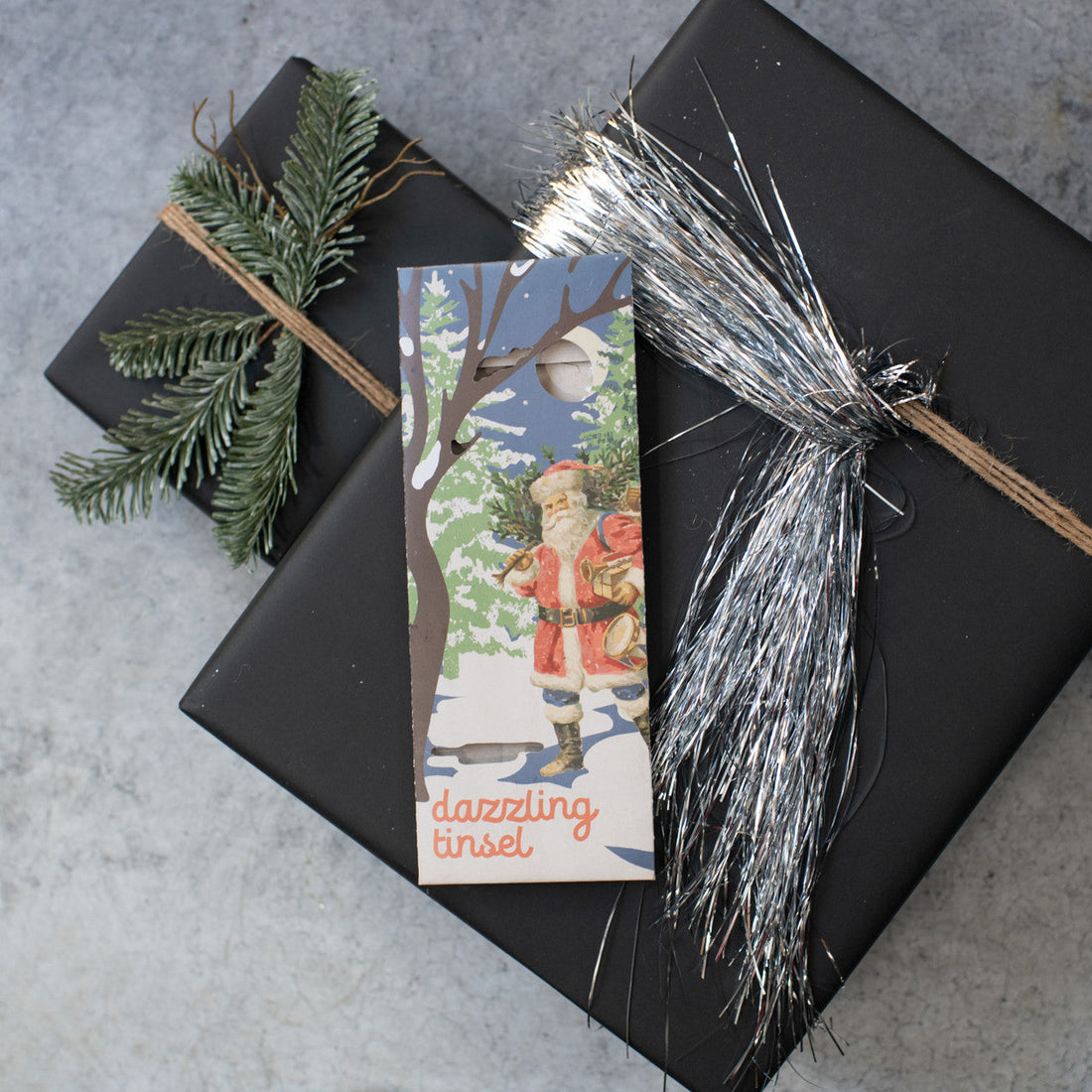 Silver Christmas Tinsel in Retro Box