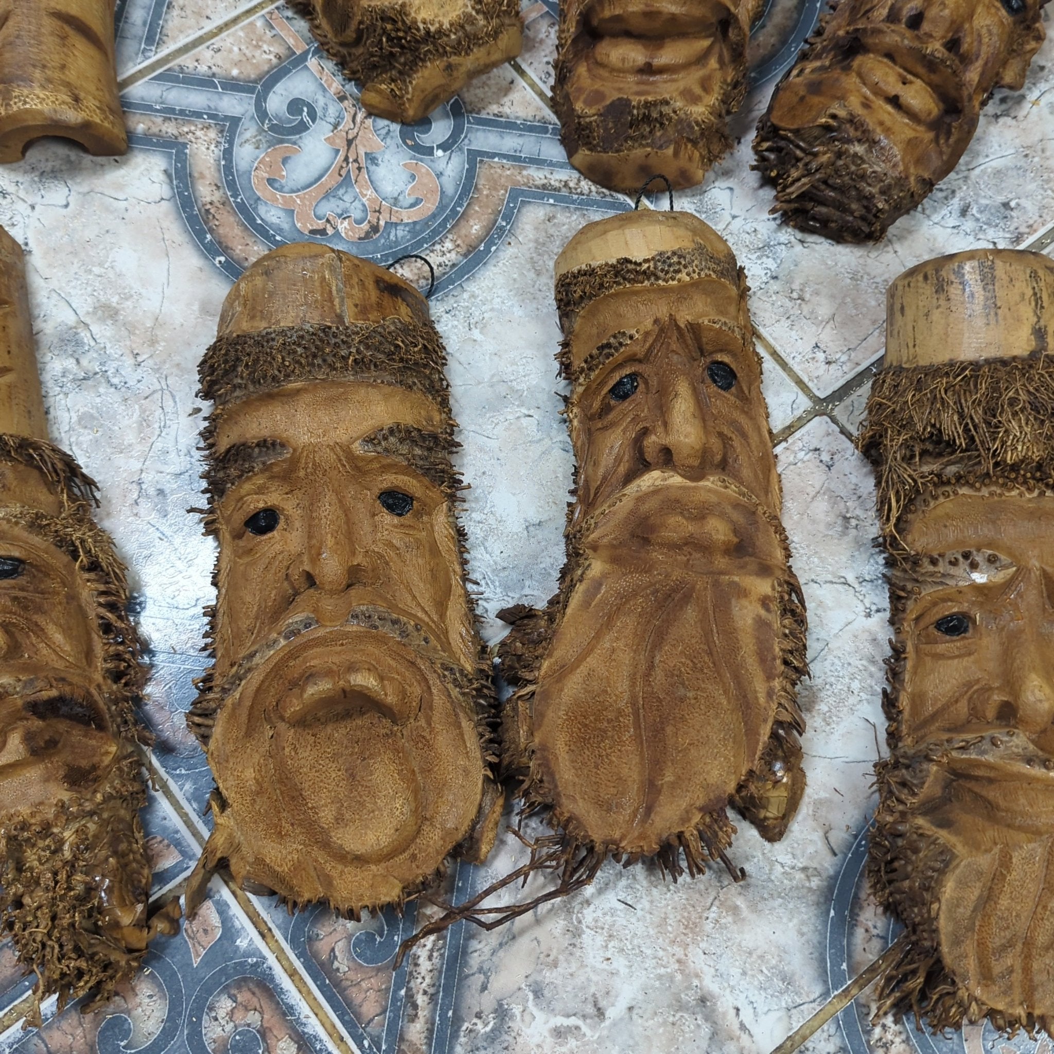 Palm Tree Root Face, Tiki Bar Decor