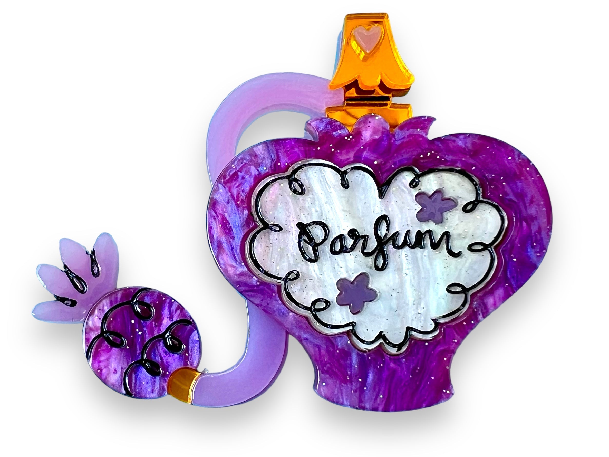 Glamour in a Bottle Brooch -PURPLE by Asia Ellington x Lipstick & Chrome